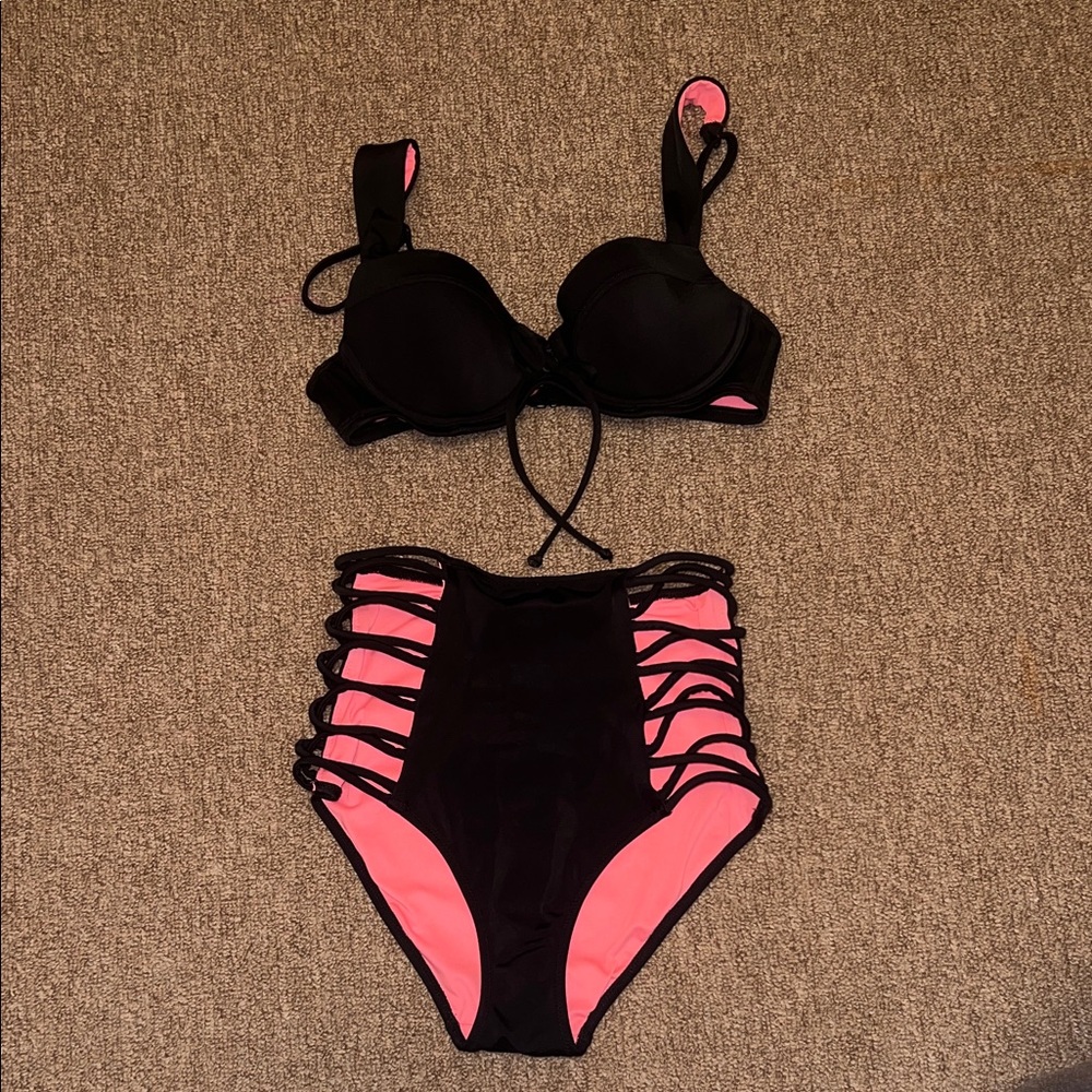 PINK High Waisted Bikini. Size Small